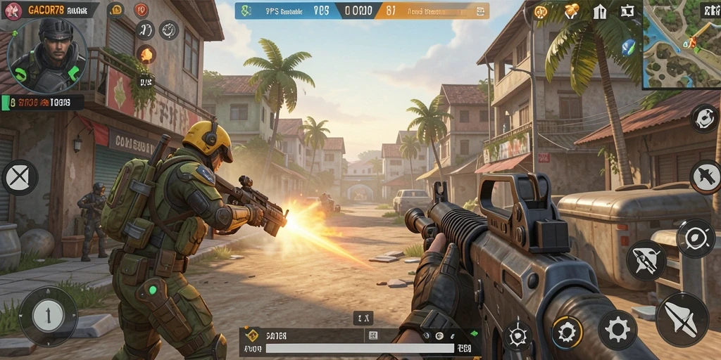 Tampilan gameplay seru dalam GACOR78 dengan aksi menembak yang intens.