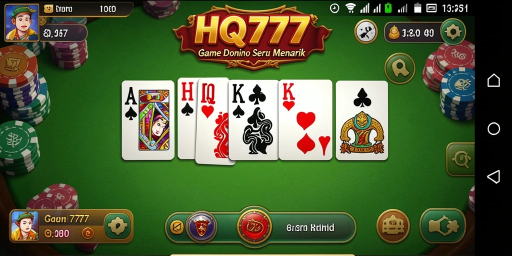 Tampilan menarik dari gameplay Domino di HQ777.