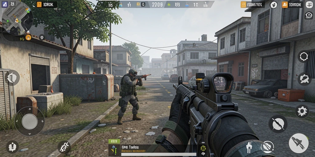 Tangkapan layar gameplay IDROK menunjukkan aksi seru dalam pertempuran TPS.