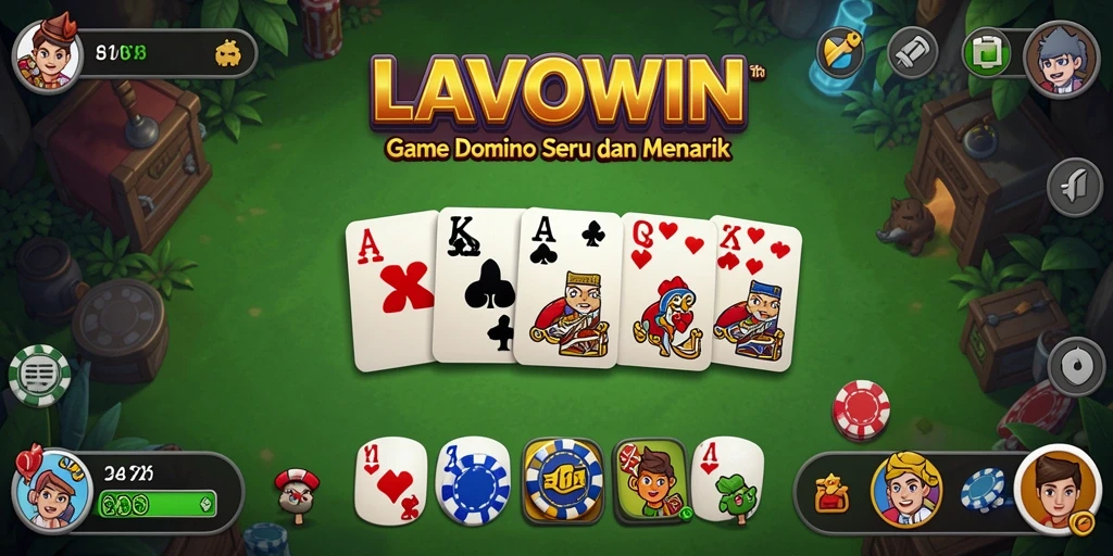 Screenshot gameplay LAVOWIN menampilkan momen seru bermain Domino.