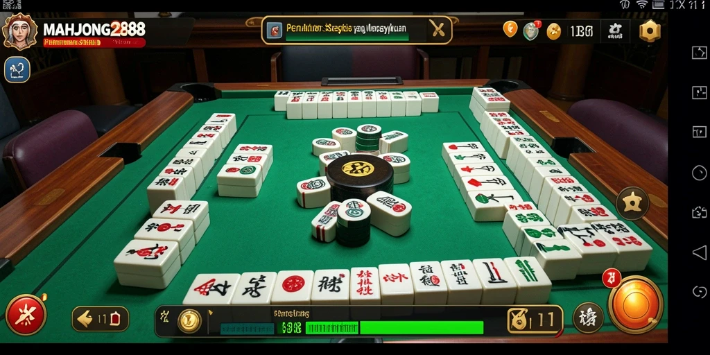 Tangkapan layar menunjukkan gameplay mendebarkan MAHJONG288.