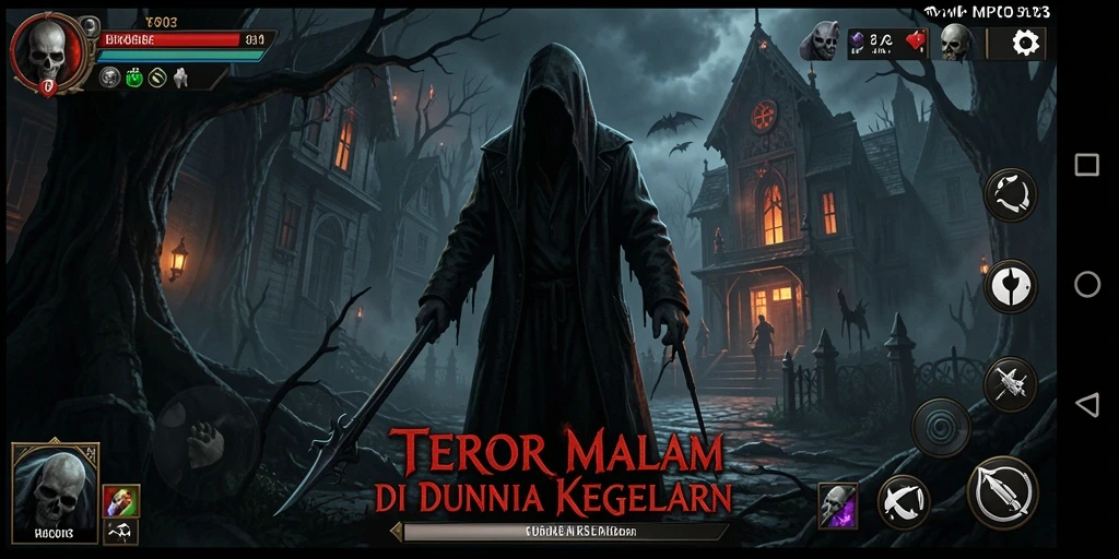Tampilan gameplay yang menegangkan di MPO303 dengan suasana horror.
