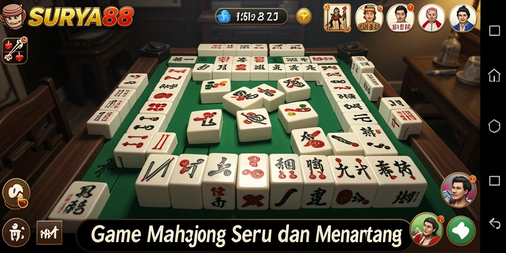 Tampilan gameplay Mahjong yang menarik dari SURYA88.