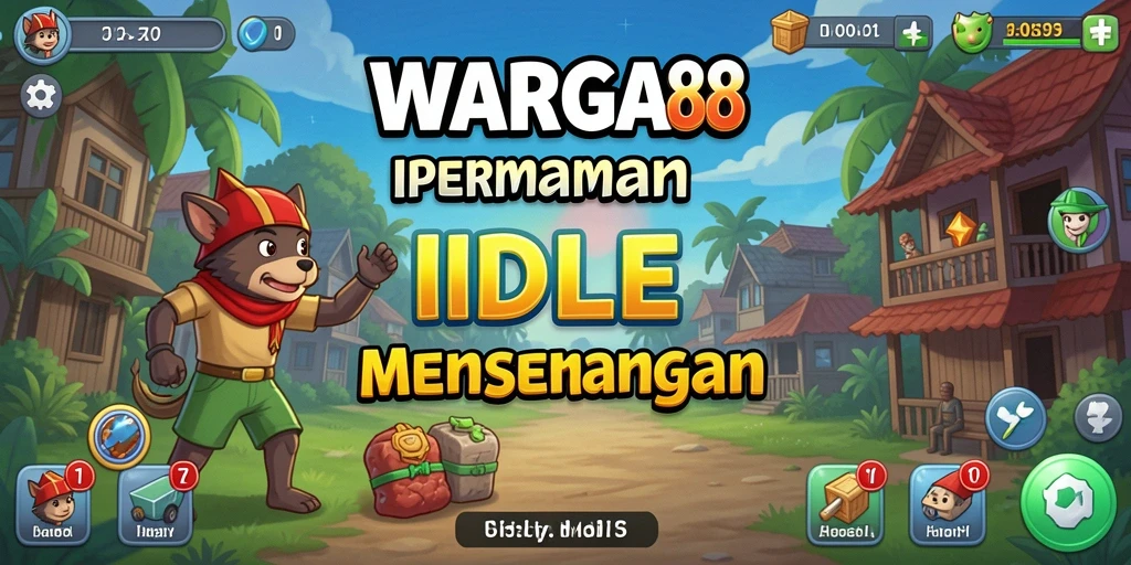 Screenshot gameplay WARGA88 menampilkan karakter yang sedang mengumpulkan sumber daya secara otomatis.