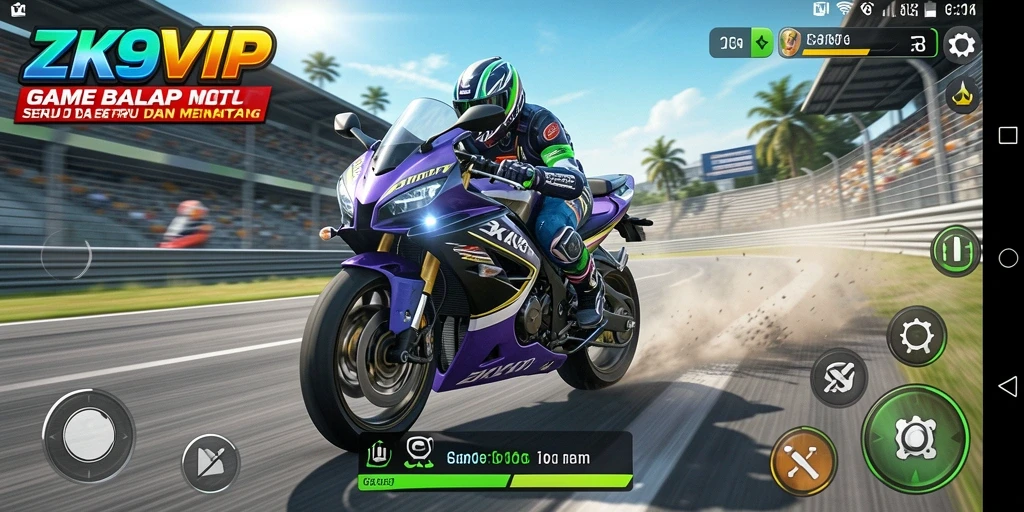 Tangkapan layar menarik dari gameplay balapan motor di ZK9VIP.